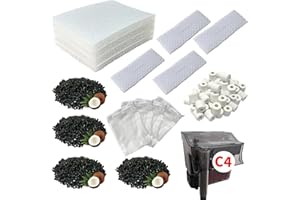 beaufan 13 Set Aquarium Filter Media Kits Replacement for Fluval C4 (40-70 Gal) Aquarium Power Filter, Includes 4 Foam Pads, 