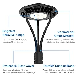 ADUB 10 Pack 80W LED Post Top Light, 11200LM LED