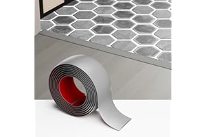 Greymond Floor Transition Strip - Self-Adhesive PVC Trim for Carpet to Flooring, Threshold Gap Cover (10ft x 1.97in, Grey)