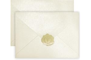 YINUOYOUJIA 50 PCS Pearl Ivory Envelopes A7,5 x 7 Ivory Shimmer Envelopes for Invitation,Perfect for Wedding Invitation Cards,Birthday RSVP Invite,5.25 x 7.25 inches