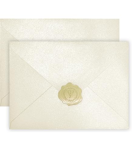 AVERZELLA 100 Pack 5x7 A7 Envelopes For Invitations, 250g Thick Shimmer Cardstock 4x6 Business Envelopes With Gold Foil V Flap &Sealer, A6 4x6 Envelope For Gift Card, Wedding,Baby Shower(Orange - View #7