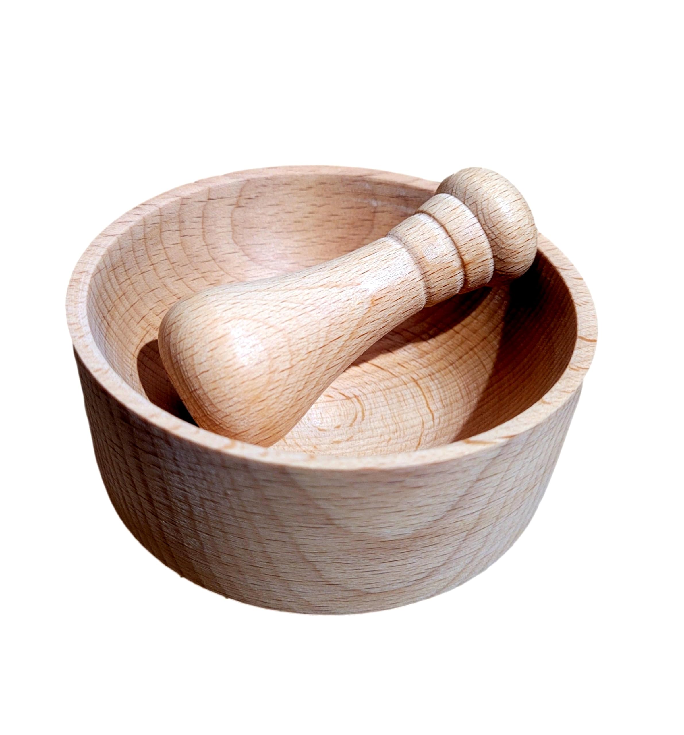 NATURAL WOOD PESTLE AND MORTAR WITH BOWL SPICE HERB CRUSHER GRINDER GRINDING M02