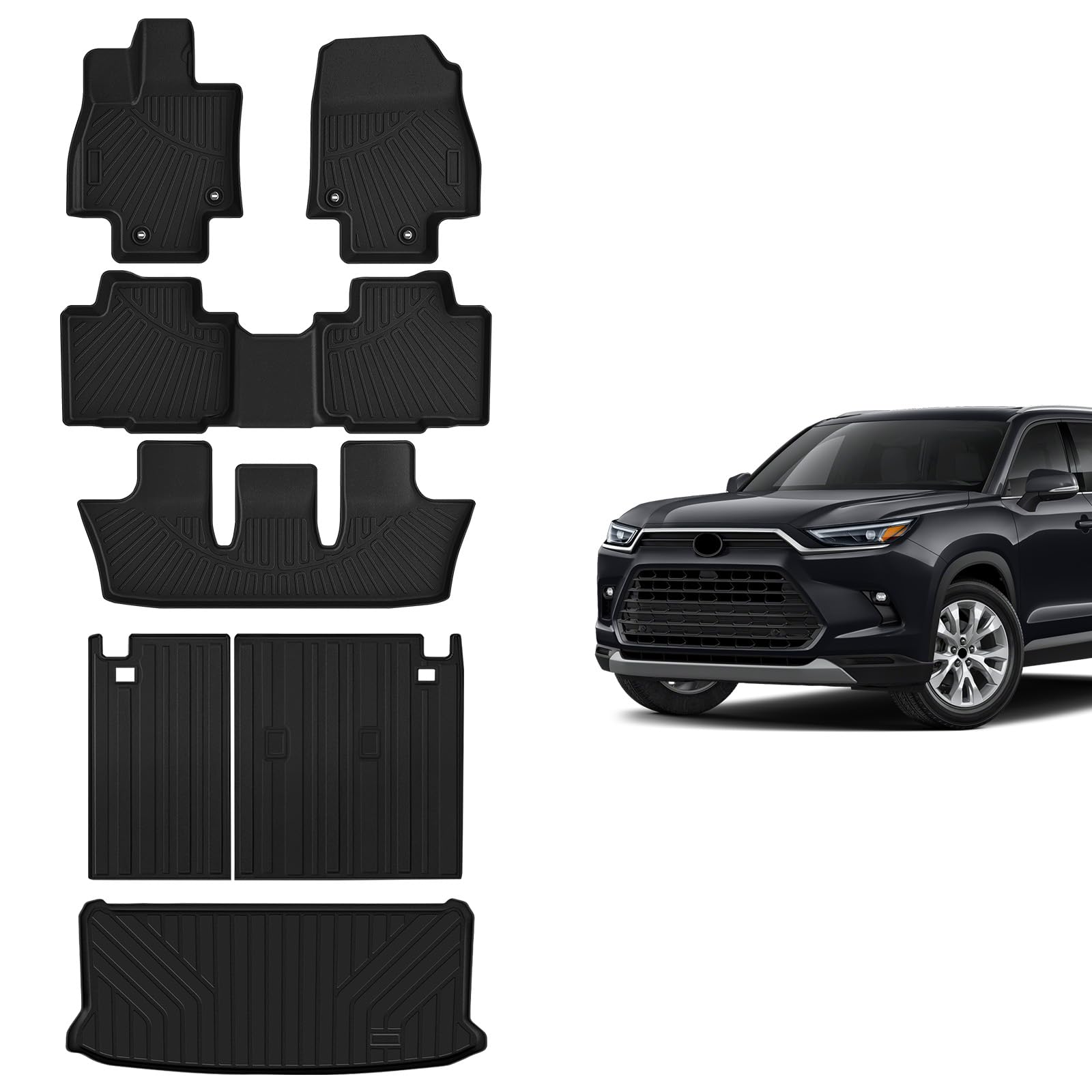 Floor Mats and Cargo Liner Set Compatible with 2024 Toyota Grand ...