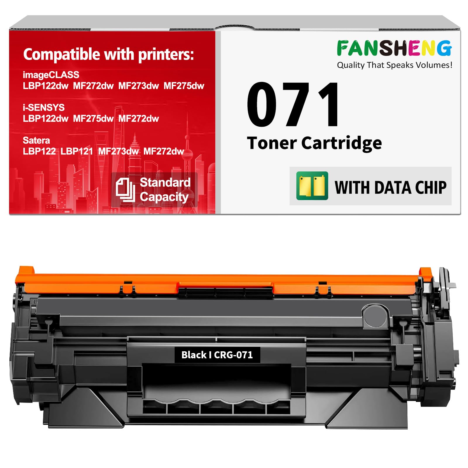 Photo 1 of 071 CRG-071 Toner for Canon 1200 Pages, with Smart Chip for Toner Level Display for Canon 071 Works with imageCLASS LBP122dw/LBP122/LBP120, MF270/ Printers (Black, 1 Pack)