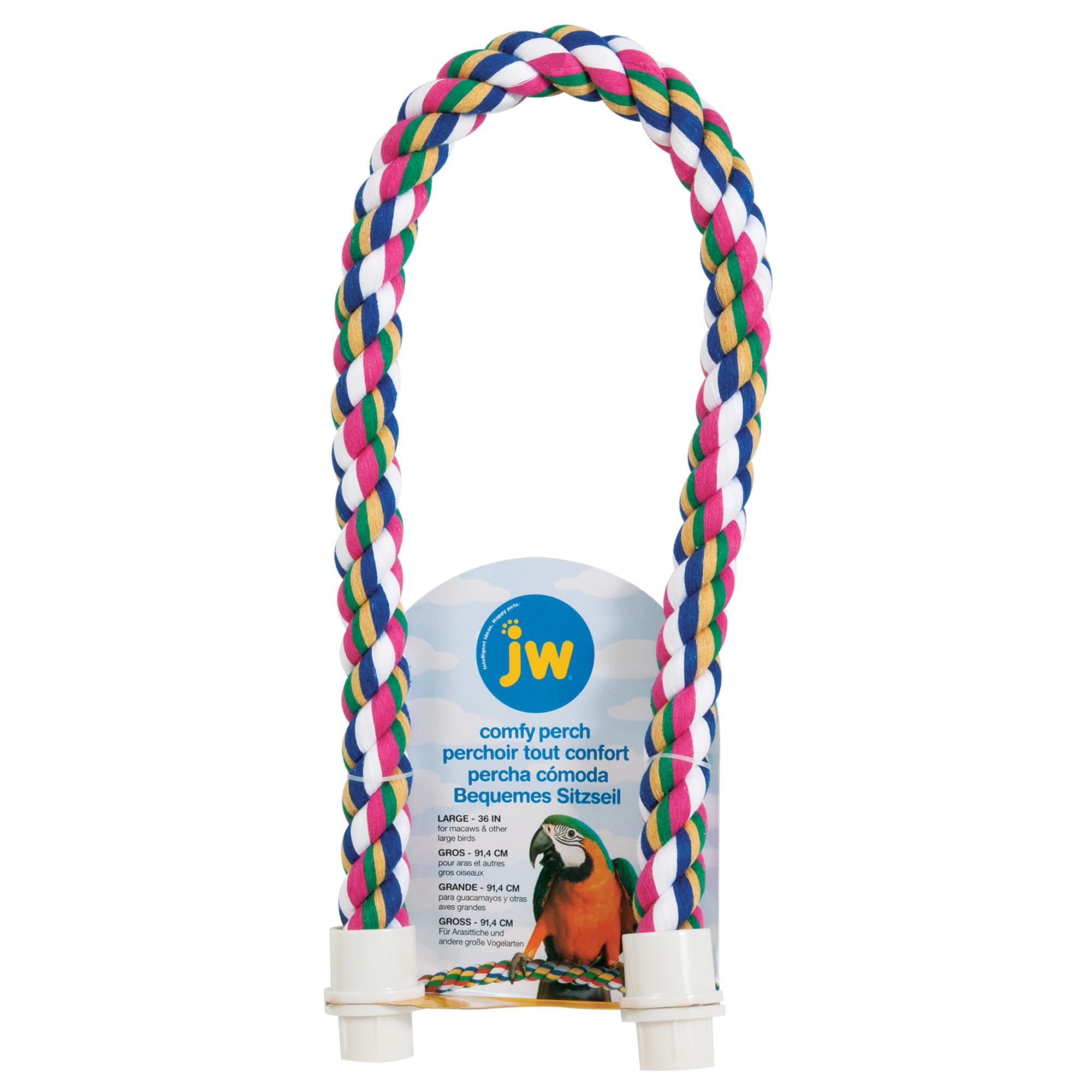 Photo 1 of JW Pet Comfy Perch For Birds Flexible Multi-color Rope, Large - 36" Length