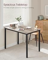 VASAGLE Dining Table 70 x 110 cm Industrial Heather Greige Ink Black KDT081G01 view 3