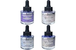 CSY art gallery Pearlescent Liquid Acrylic Ink Set Bottle -Shimmering Purple Permanent Calligraphy Inks-High Gloss,Metallic Paint for Crafts, Resin Art, DIY, Furniture, Wood (Lavender Manor Set)