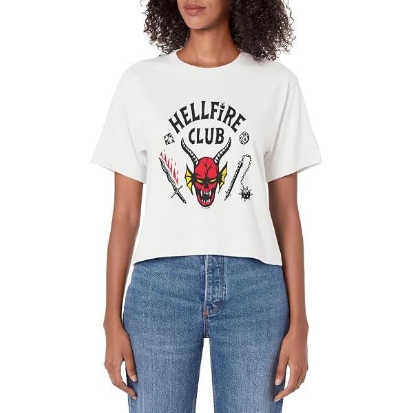 Stranger Things Hellfire Club Women's T-Shirt - Netflix Show Graphic Tee, Relaxed Fit Short Sleeve - View #9