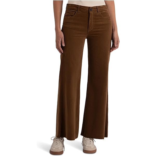KUT from the Kloth Womens Gwen High-Rise Wide Leg Raw Hem 5