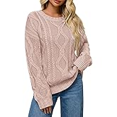LaGracia Women’s Oversized Cable Knit Sweaters Long Sleeve Pullover Crew Neck Fall Winter Sweater Tops
