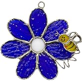 Switchables Glass Cover: Blue Flower with Bumble Bee
