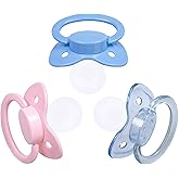 J⩔ The Classic Original Adult Sized Pacifier Dummy - Three Color Pack - Transparent Blue | Baby Pink | Pastel Blue