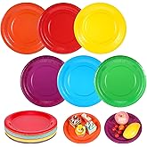 Bruislard 72 Pcs 9 Inch Colored Paper Plates Disposable Dinner Dessert Plate Heavy Duty Party Plates for Dessert Cake Holidays Picnics Birthday Party Supplies