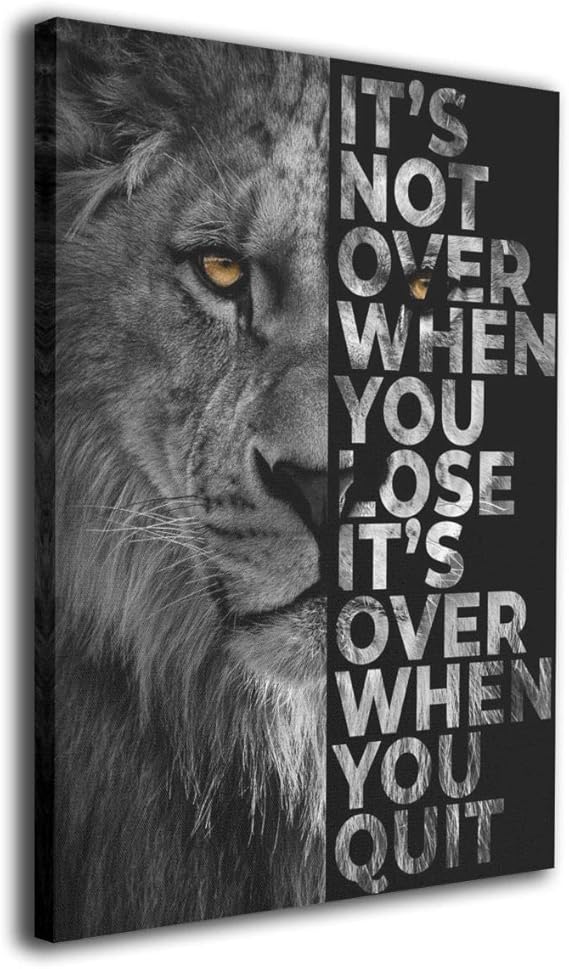 Amazon.com: IOPLKJ Lion Motivational Canvas Wall Art Inspirational