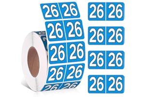 ZZUNKN 500 Pieces 2026 Year Stickers File Folder Year Labels Rectangle Coded Colored Year Stickers Self Adhesive Year Labels Tab File Folders Office Supplies, 1 Roll, 3/4" x 1-1/2"(Blue)