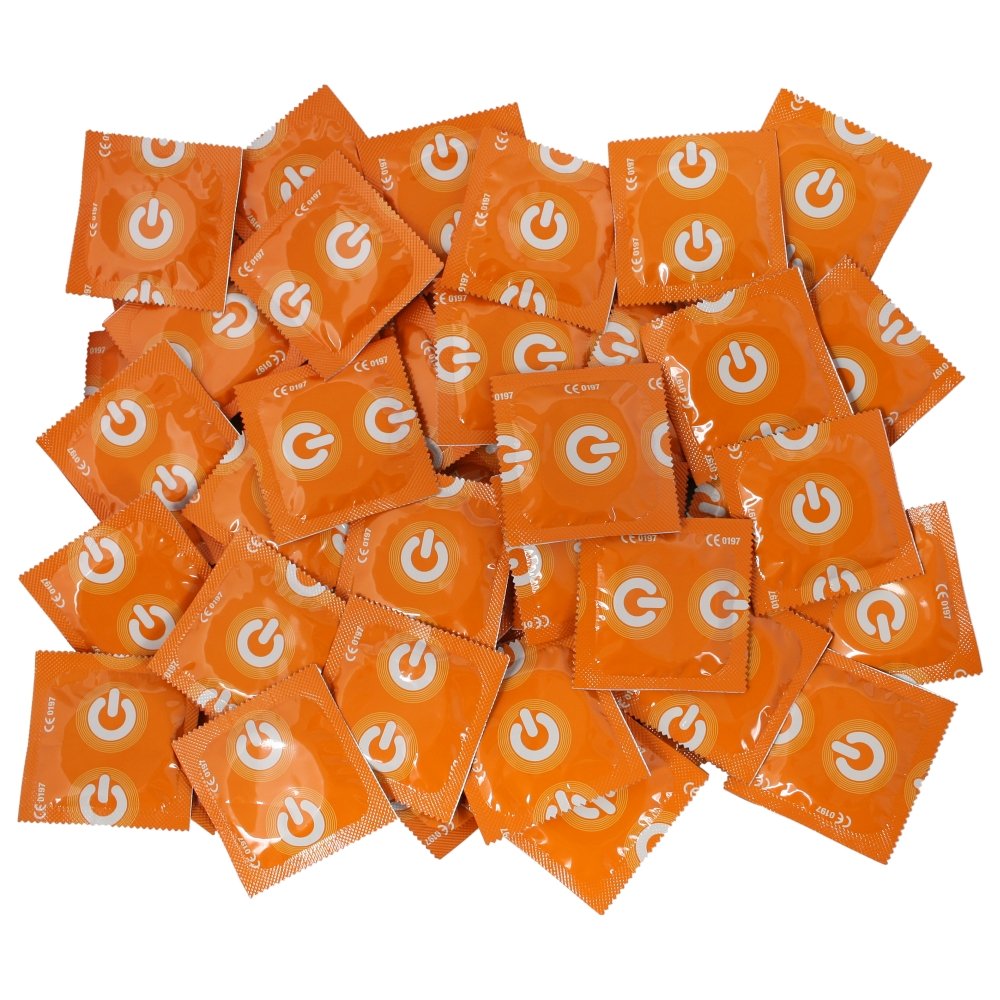 ON Banana Condoms I 54mm Wide I Pack of 100 I Yellow and Fruity I with Silicone Lubricant I Wall Thickness 0.07mm I Vegan Condom I for Men.