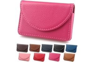 GOWALL Business Card Holder, Minimalist Business Card Case, PU Leather Business Card Holder Case for Women/Men, Slim Business Card Holders With Magnetic Shut, Quick Access Cards（Multi Color Optional）