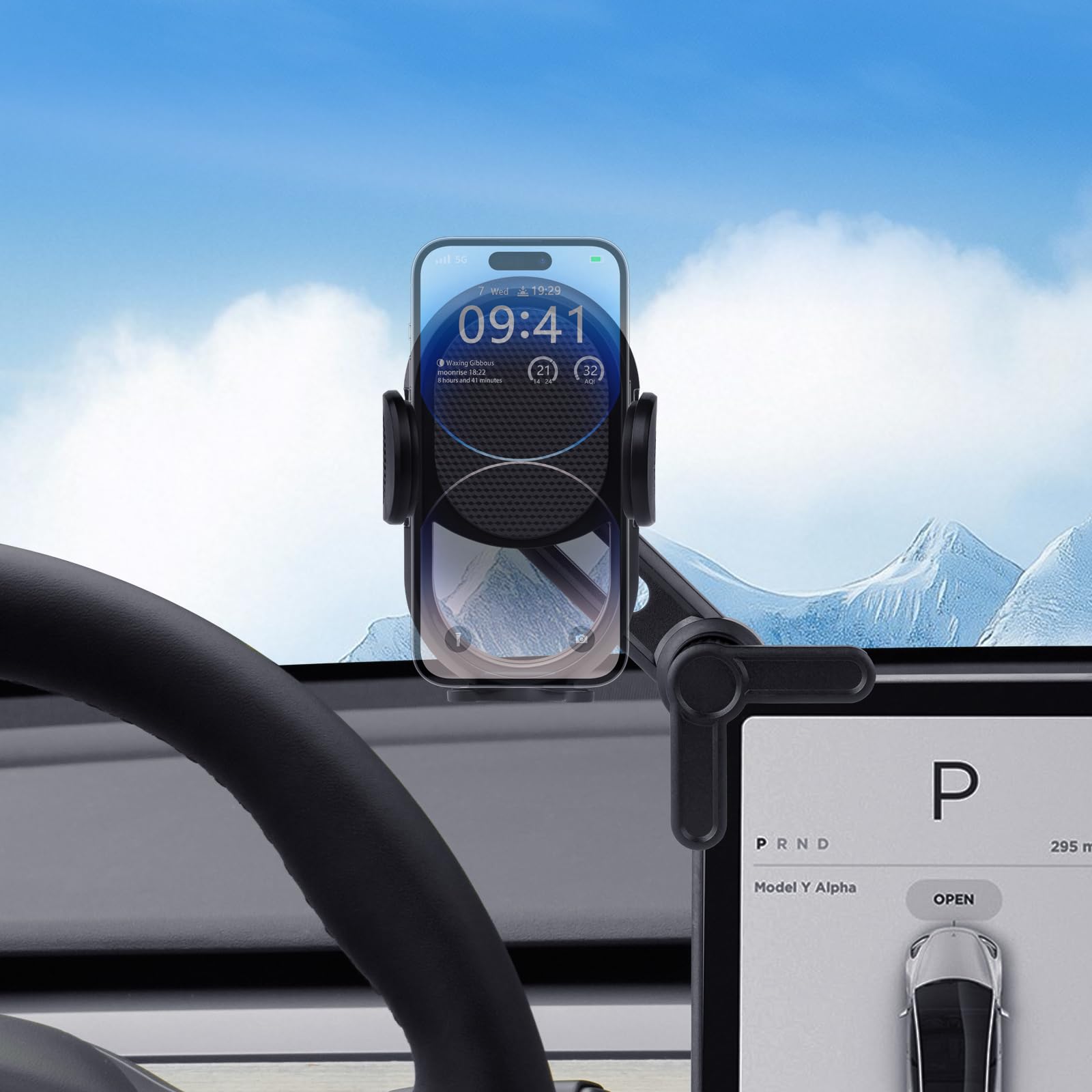 Photo 1 of Epltion 2 Ways of Tesla Phone Mount for Tesla Model y Accessories 2025, Comes with Standard Phone Holder or One for A Pop for Car Dash Phone Holder for Tesla Model 3/Y/S/X/Cybertruck Accessories