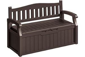 Homall 75 Gallon Outdoor Storage Benches Lockable Deck Box with Waterproof and UV Resistant, Waterproof Storage Box for Patio Furniture, Tools, Cushions (Brown)