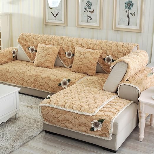 Amazon Com Diy Floral Plush Sofa Cover Anti Wrinkling Machine