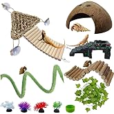 Blinvcra 12-in-1 Hermit Crab Accessories Kit, 2026 New Kit for Bearded Dragon, Coconut Shell Hideout, Climbing Bridge, Hammock, Vines &amp; Plants, Reptile Terrarium Decor for Gecko, Lizard, Amphibians