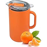 Served Premium Insulated Pitcher (2L/66oz) - Double Walled, Copper Lined Stainless Steel Pitcher with Lid - Vacuum Insulated Carafe for Hot Coffee, Tea, Iced Drinks, Water, Cocktails, and More