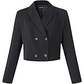 Beninos Women's Double Breasted Cropped Blazer Jackets