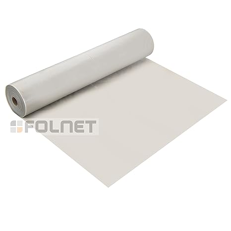 Baufolie transparent 0,2 mm, 4 m x 50 m (200 m²) Estrichfolie Malerfolie Abdeckfolie Schutzfolie Gartenfolie