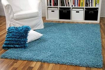 Aloha Hochflor Langflor Shaggy Teppich Turkis Blau Sofort