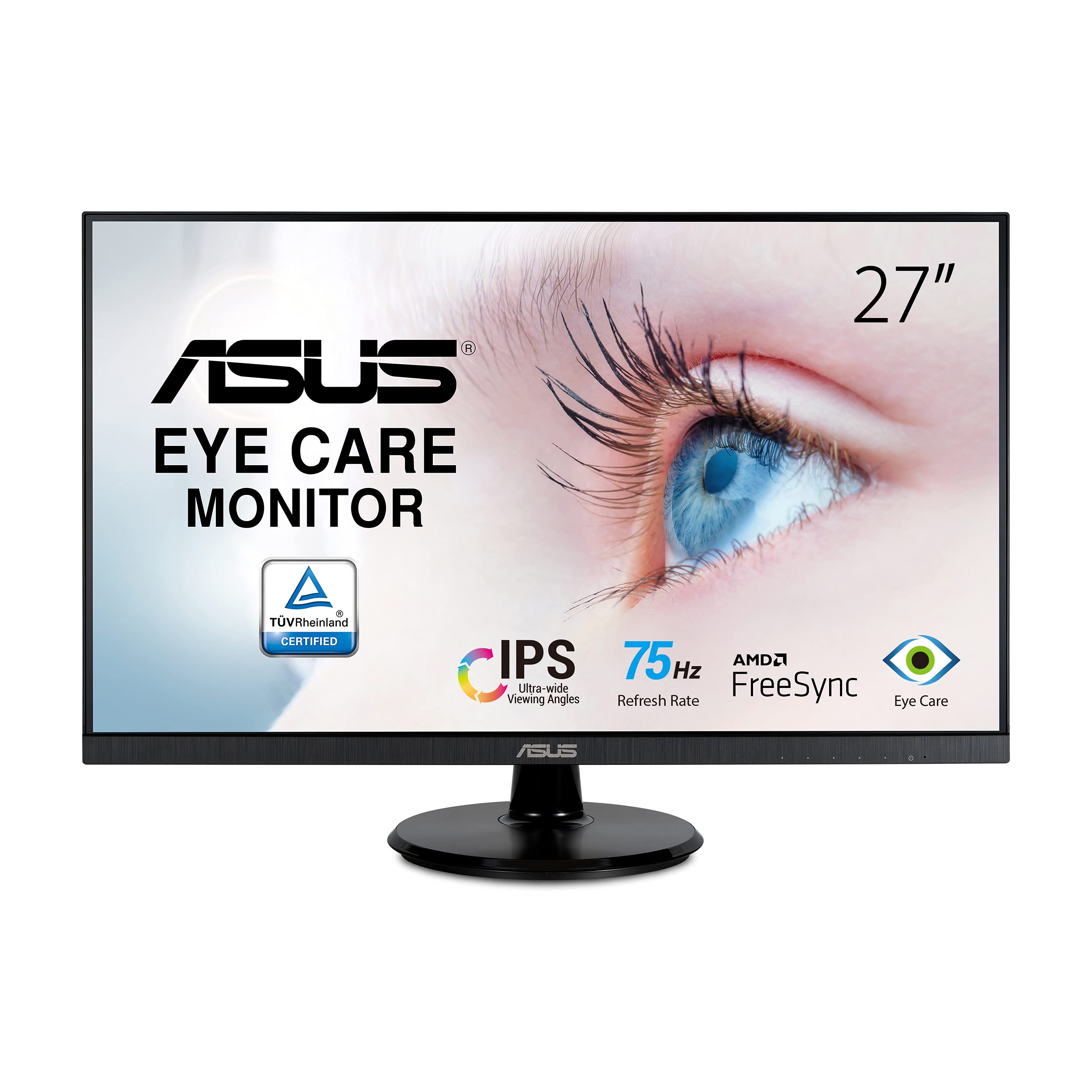 ASUS VA27DQ 27 Inch 1080P Computer Monitor, HDMI, DisplayPort, VGA, Speaker