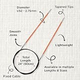 KnitPro Zing Fixed Circular Needles 40in 100cm 2.75mm view 3