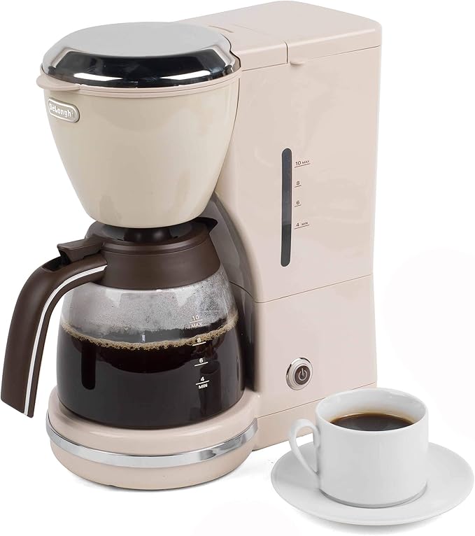 De Longhi Icmov210bg Icona Vintage Drip Coffee Machine 1 25 L 1000 W Beige Stainless Steel Amazon Co Uk Home Kitchen