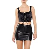 Forever 21 Womens Satin Lace-up Crop Top
