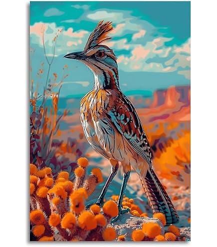 Amazon.com: ART.COM Wall Art Print Arizona - Roadrunner Scene by