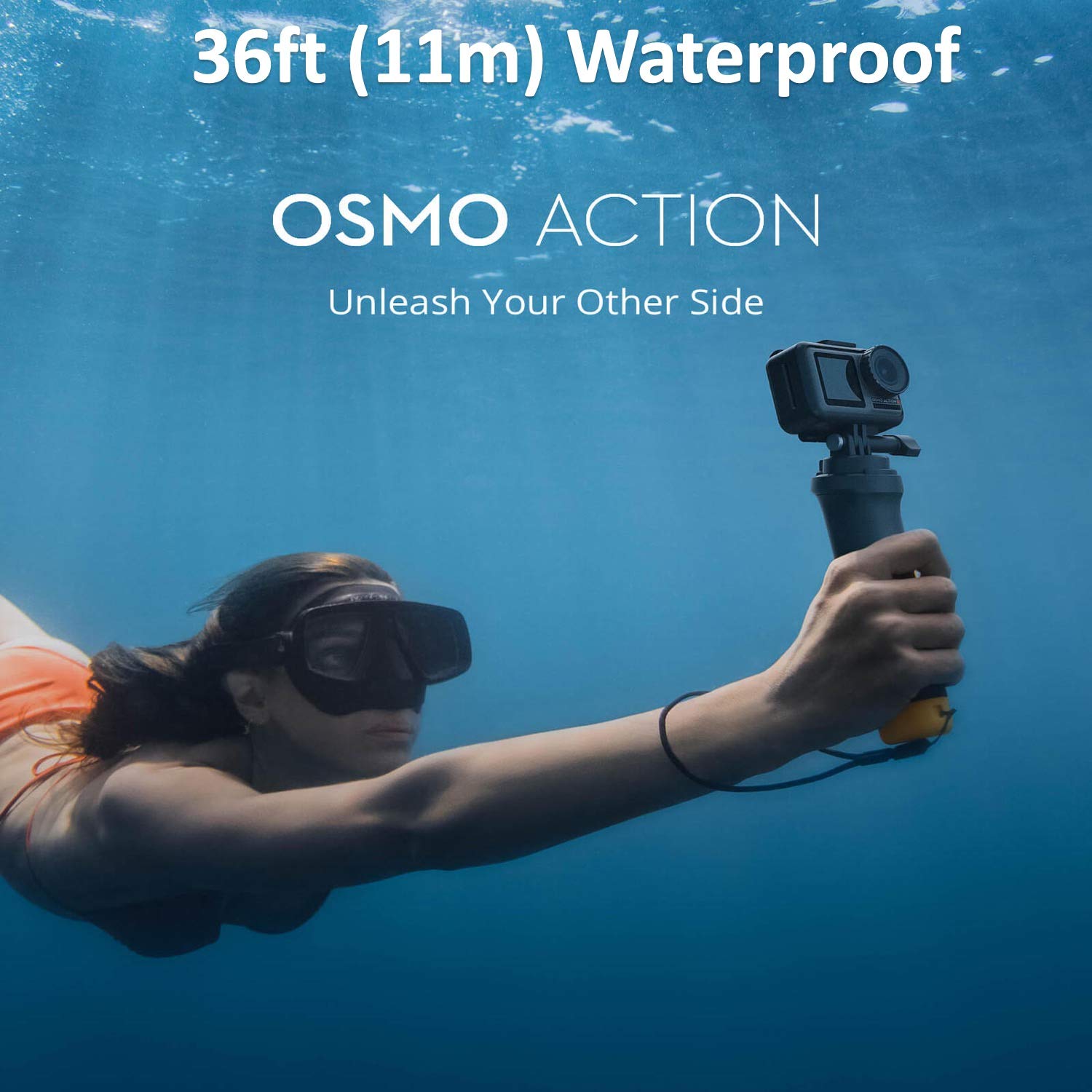 2019 DJI Osmo Action Camera with 2 Screens, 4K HDR Video, 11m(36ft) Waterproof, comes 128GB Micro SD, Carrying Case, Floating Handle, Portable Handheld, 50 in 1 Combo, 1 Year Limited Warranty - Image 6