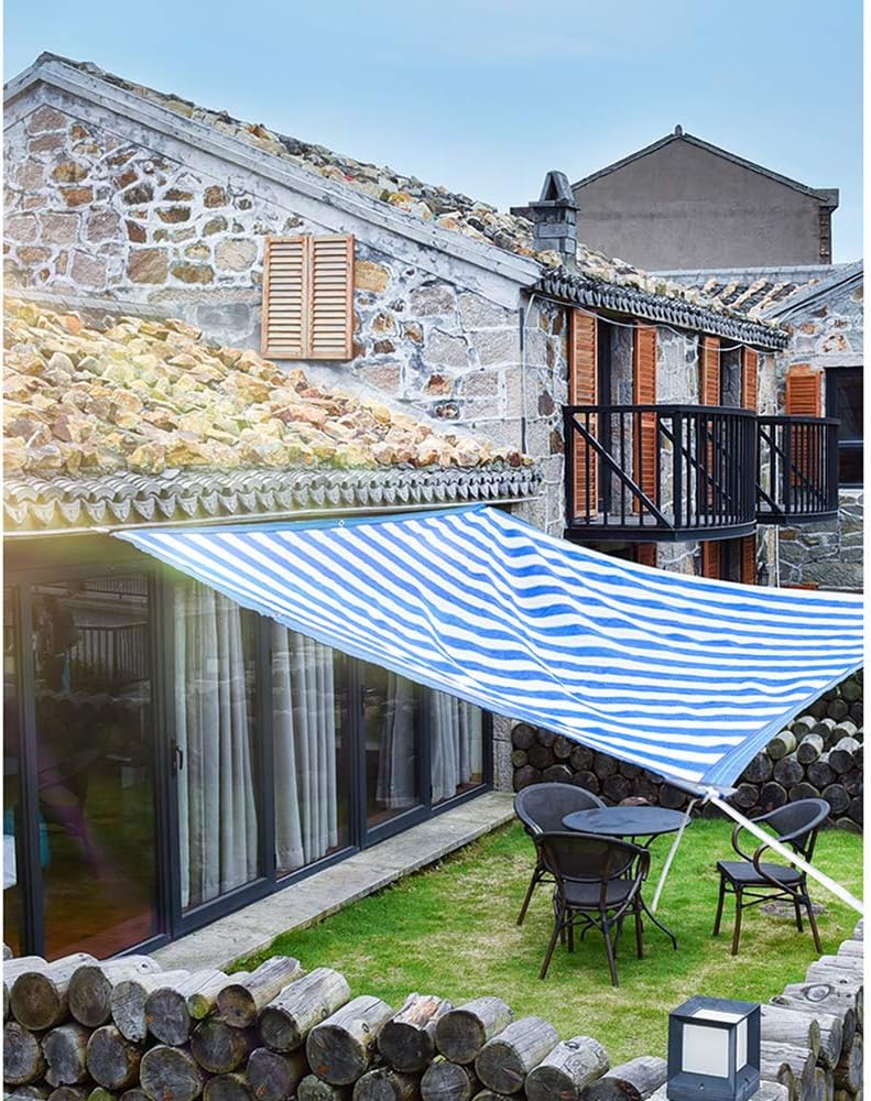 pergola shade fabric on Amazon Com Zhdd Uv Resistant Outdoor Patio Carport Sun Shade Cloth 85 Shade Fabric Sun Shade Cloth 2m3m Rectangular Sun Shade Sail Blue And White Garden Outdoor