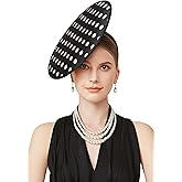 Coucoland Fascinators Hats for Women - Tea Party Cocktail Fascinator Polka Dot Flat Kentucky Vintage Derby Hat for Party