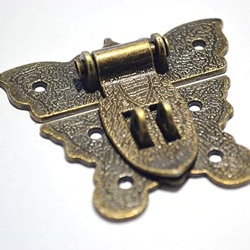 4 Sets Antique Clasp Hasp Latches Vintage Bronze Decorative