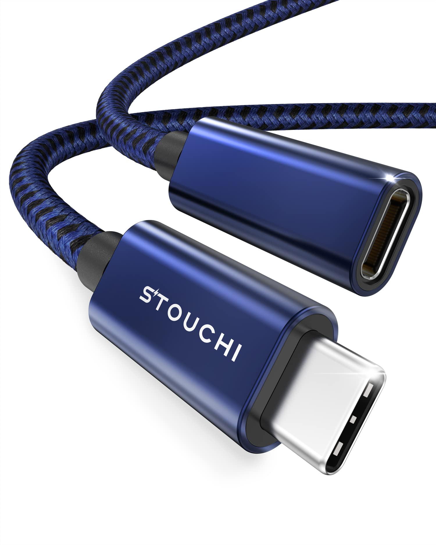 Stouchi USB C Extension Cable 1M, New Version Type C 3.2 Male to Female Fast Charging & Audio Data Transfer for Galaxy Tab S8, Pad, M1 M2 MacBook Mac Mini/Pro,Galaxy S22, Mag-Safe Charger Blue — image 1
