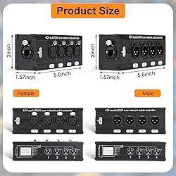 Copkim 10 Pack 4 Channel 3 Pin Multi Network XLR