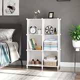 AWTATOS Cube Storage Organizer 6 Cubes DIY Stackable Shelves White view 4