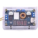 Yeeco DC DC Voltage Regulator 5-36V to 1.25-32V Buck Converter Step Down Power Supply Trandformer Constant Voltage & Current Adjustable Power Volt Stabilizer with Amp volt LED Display USB Output