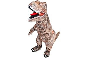 KOOY Dinosaur Costume Adult Inflatable Raptor Onesies Blow Up T-rex Dino Full Body Funny Halloween Costume for Men Women Teens