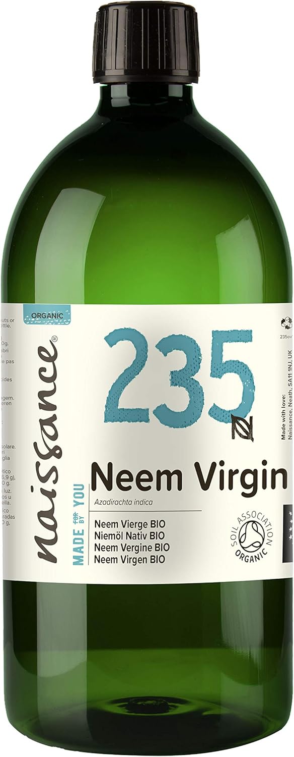 Naissance Organic Cold-Pressed Virgin Neem (no. 235) 870 ml - Pure, Natural, Unrefined, Certified Organic, Vegan, No GMO
