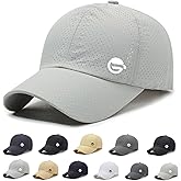 Men's Quick Dry Breathable Run Hat Cool Sun Protection UPF 50+ Baseball Cap Performance Laser Cut Mesh Golf Cap