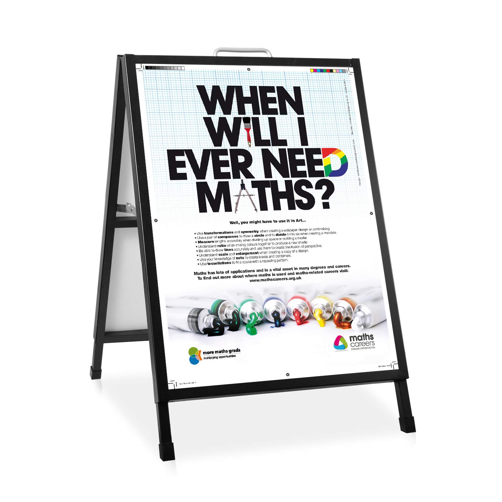 Voilamart Pavement Sign A-Board Sign Display Pavement Board Heavy Duty Steel A-Frame Double Sided Poster Stand Holder for Outdoor Advertising Shop with 2 PVC Panels