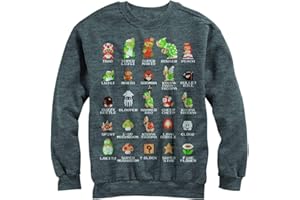 Nintendo Mens Pixel Cast SweatshirtT-Shirt