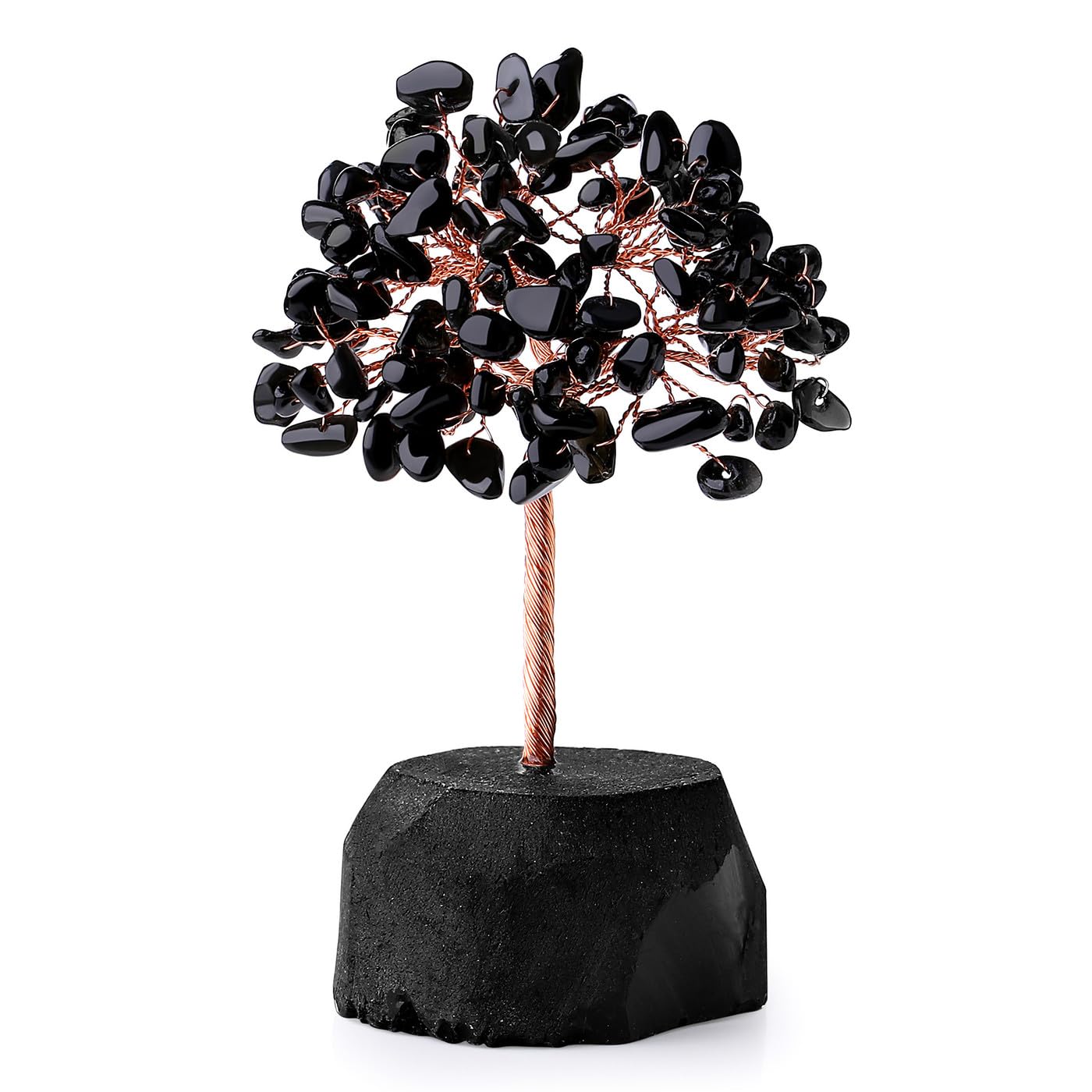 XIANNVXI Obsidian Tree Obsidian Crystal Tree of Life Black Ornaments Tumbled Gemstones Tree Reiki Feng Shui Lucky Tree Black Room Decor