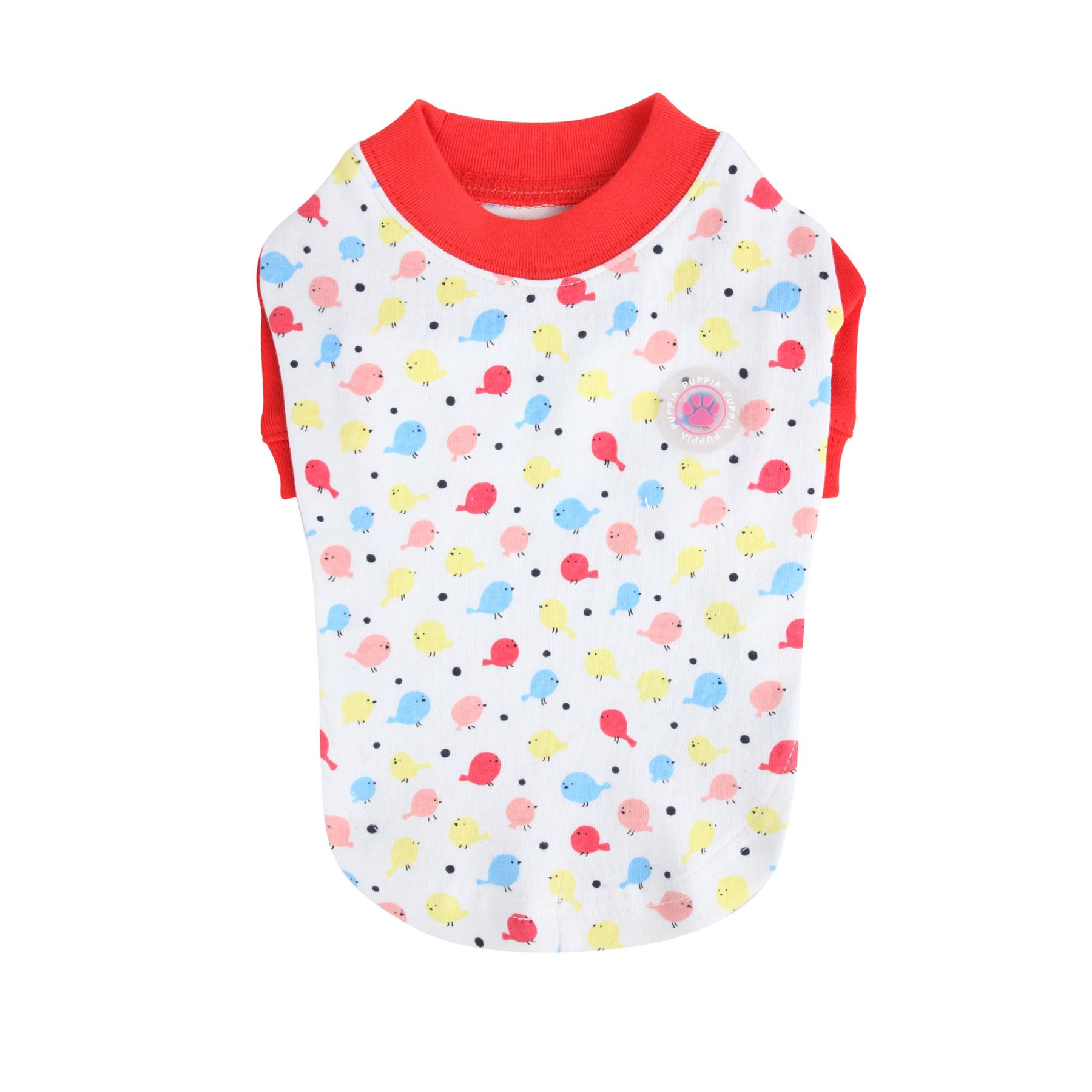 Puppia Baby Birds Dog T-Shirt, Small, Orange