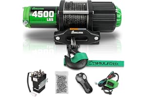 STIMULATER 4500LB ATV Winch with Synthetic Rope, with Wireless Remote and Wired Switch,with Hawse Fairlead,with Hook,IP67 Waterproof,Suitable for Most ATVs and UTVs